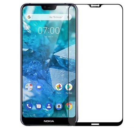 Tvrdené sklo 5D FULL COVER (full glue) 9H PRO (TG) pre NOKIA 7.1 (2018) - čierne