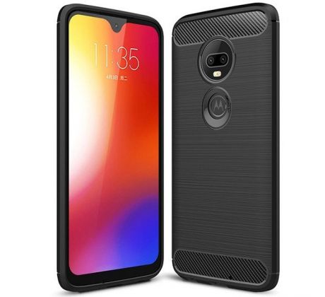 Púzdro CARBON LUX CASE pre MOTOROLA MOTO G7/G7 PLUS - čierne