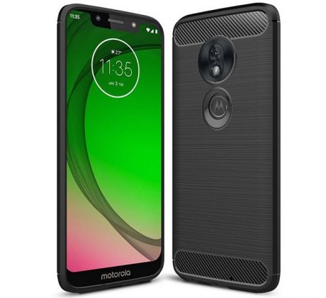 Púzdro CARBON LUX CASE pre MOTOROLA MOTO G7 PLAY - čierne