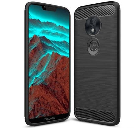 Púzdro CARBON LUX CASE pre MOTOROLA MOTO G7 POWER - čierne