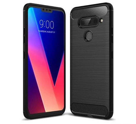 Púzdro CARBON LUX pre LG V40 THINQ - čierne