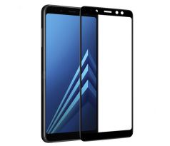 Tvrdené sklo 5D FULL COVER (full glue) 9H PRO (TG) pre SAMSUNG GALAXY A8+ (A730F) 2018 - čierne