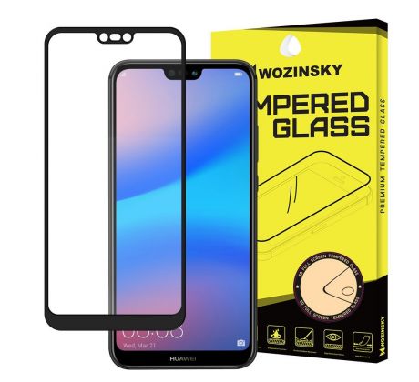 Tvrdené sklo WOZINSKY 5D FULL COVER (full glue) 9H PRO (TG) pre HUAWEI P20 LITE - čierne