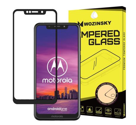 Tvrdené sklo WOZINSKY 5D FULL COVER (full glue) 9H PRO (TG) pre MOTOROLA ONE - čierne