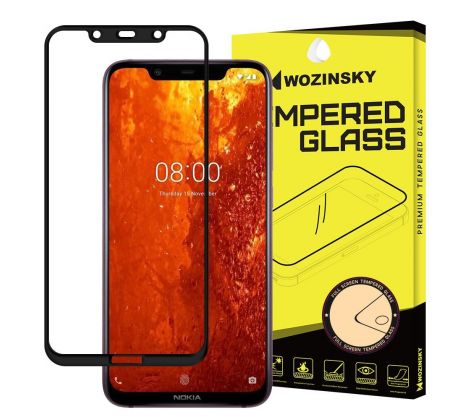 Tvrdené sklo WOZINSKY 5D FULL COVER (full glue) 9H PRO (TG) pre NOKIA 8.1 (2018)/X7 - čierne