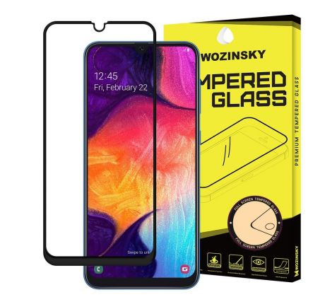 Tvrdené sklo WOZINSKY 5D FULL COVER (full glue) 9H PRO (TG) pre SAMSUNG GALAXY A30/A50 - čierne