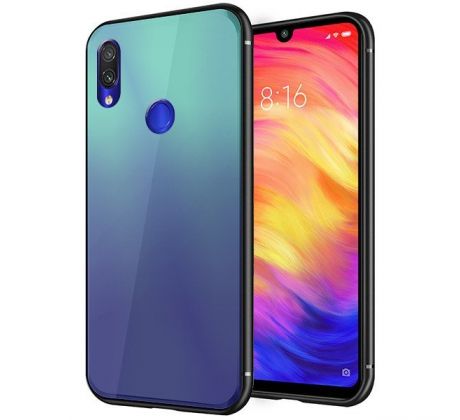 Púzdro RAINBOW GLASS CASE pre HUAWEI Y7/Y7 PRIME (2019) - modré