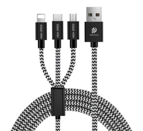 Kábel DUX DUCIS USB K-ONE 3IN1 - čierny