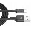 Kábel BASEUS RAPID SERIES USB - micro USB TYP C s LED osvetlením 2m - čierny