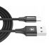 Kábel BASEUS RAPID SERIES USB - micro USB TYP C s LED osvetlením 2m - čierny
