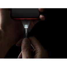 Kábel BASEUS RAPID SERIES USB - micro USB TYP C s LED osvetlením 2m - čierny