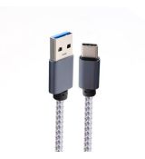 Kábel (NYLON) USB - micro USB TYP C 3.0/3.1 univerzálny - biely