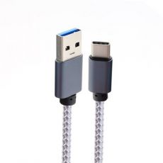 Kábel (NYLON) USB - micro USB TYP C 3.0/3.1 univerzálny - biely