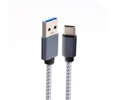 Kábel (NYLON) USB - micro USB TYP C 3.0/3.1 univerzálny - biely