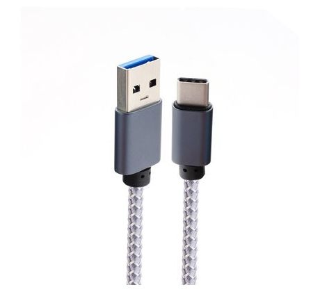 Kábel (NYLON) USB - micro USB TYP C 3.0/3.1 univerzálny - biely