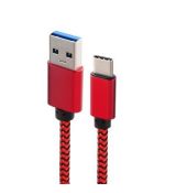 Kábel (NYLON) USB - micro USB TYP C 3.0/3.1 univerzálny - červený