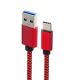 Kábel (NYLON) USB - micro USB TYP C 3.0/3.1 univerzálny - červený