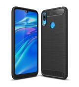 Púzdro CARBON CASE pre HUAWEI Y7/Y7 PRIME (2019)  - čierne