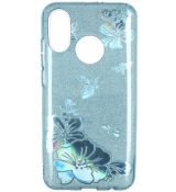 Púzdro SHINING CASE pre XIAOMI REDMI NOTE 7 (NOTE 7 PRO) - modré kvety