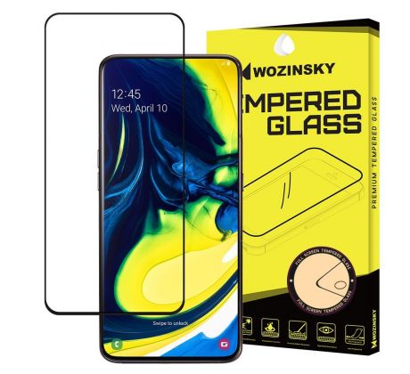 Tvrdené sklo WOZINSKY 5D FULL COVER (full glue) 9H PRO pre SAMSUNG GALAXY A80 (A805F) - čierne