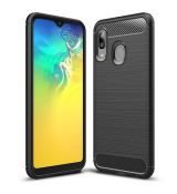 Púzdro CARBON CASE pre SAMSUNG GALAXY A20e (A202F) - čierne
