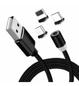 Kábel MAGNETIC 3IN1 - čierny