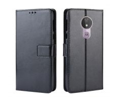 Púzdro knižkové diárové WALLET LEATHER pre MOTOROLA MOTO G7 POWER - čierne