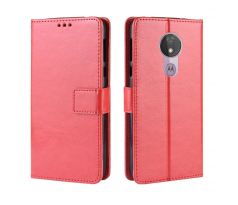 Púzdro knižkové diárové WALLET LEATHER pre MOTOROLA MOTO G7 POWER - červené