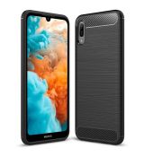 Púzdro CARBON CASE pre HUAWEI Y6 PRO (2019)/HONOR PLAY 8A - čierne