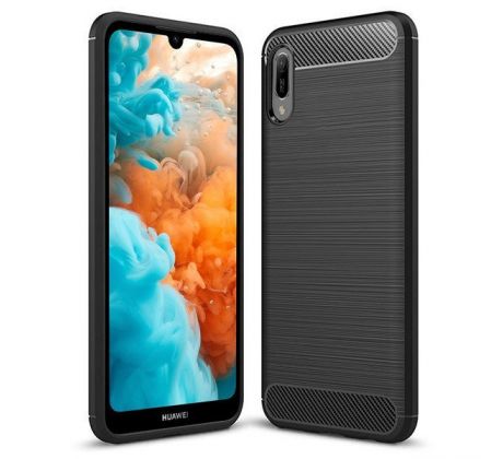 Púzdro CARBON CASE pre HUAWEI Y6 PRO (2019)/HONOR PLAY 8A - čierne