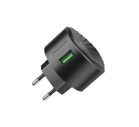 Sieťová nabíjačka C68A Shell 1xUSB QC 3.0 (fast charge) - čierna