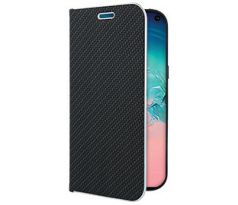 Púzdro knižkové VENNUS BOOK CARBON CASE pre SAMSUNG GALAXY S10 (G973F) - čierne