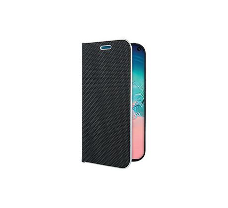 Púzdro knižkové VENNUS BOOK CARBON CASE pre SAMSUNG GALAXY S10 (G973F) - čierne