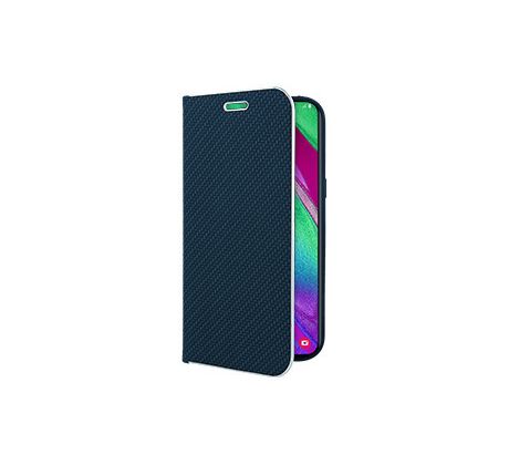 Púzdro knižkové VENNUS BOOK CARBON CASE pre SAMSUNG GALAXY A40 (A405F) - modré