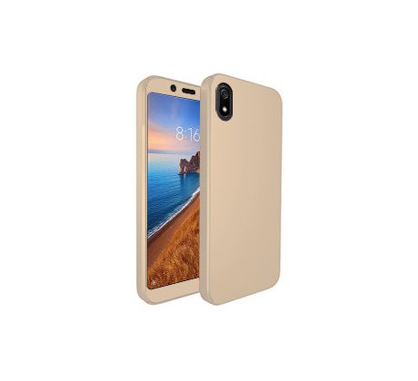 Púzdro 360 FULL BODY + TVRDENÉ SKLO pre XIAOMI REDMI 7A - zlaté