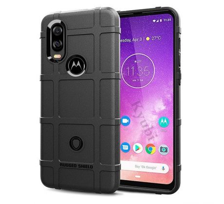 Púzdro (Zadný kryt) RUGGED SHIELD pre MOTOROLA ONE ACTION - čierne