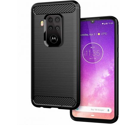 Púzdro CARBON CASE pre MOTOROLA ONE ZOOM - čierne