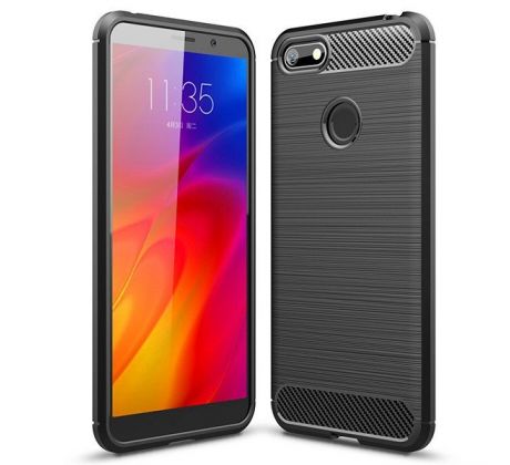 Púzdro CARBON CASE pre MOTOROLA MOTO E6 PLAY - čierne