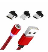 Kábel MAGNETIC 3IN1 - červený