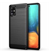 Púzdro CARBON CASE pre SAMSUNG GALAXY A71 (A715F) - čierne