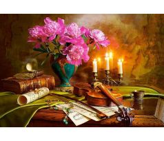 Puzzle Still Life with Violin and Flowers  - 1500 dielikov