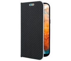 Púzdro knižkové LUNA BOOK CARBON pre APPLE IPHONE XS MAX (6,5") - čierne