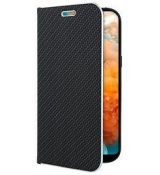 Púzdro knižkové LUNA BOOK CARBON  pre APPLE IPHONE XR (6,1") - čierne