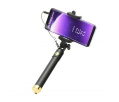 SELFIE Držiak BLUN s káblom 3,5mm Jack - zlatý