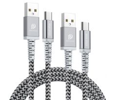 Kábel DUX DUCIS USB TYP -C 1M+2M - čierny nylon