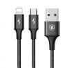 Kábel BASEUS RAPID SERIES 2in1 MICRO USB + LIGHTNING 3A 1,2m - čierny