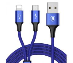 Kábel BASEUS RAPID SERIES 2in1 MICRO USB + LIGHTNING 3A 1,2m - modrý