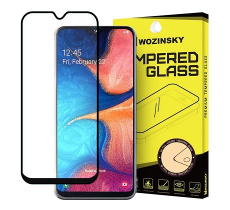 Tvrdené sklo WOZINSKY 5D FULL COVER (full glue) 9H PRO (TG) pre SAMSUNG GALAXY A20e (A202F) - čierne