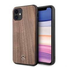 MERCEDES BENZ WOOD BACK CASE (MEHCN61VWOLB) pre APPLE iPHONE 11 (6,1")