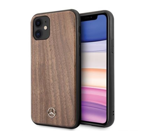 MERCEDES BENZ WOOD BACK CASE (MEHCN61VWOLB) pre APPLE iPHONE 11 (6,1")